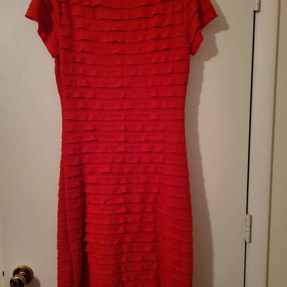 Red Bodycon Ruffled Dress "Max Edition"  (L) - Picture 5 of 6